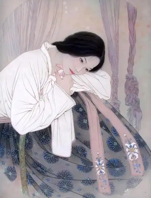 欣赏| 任乘鋈工笔人物画67图 清净 明亮