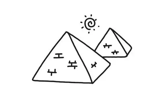 埃及金字塔简笔画教程步骤图片大全_动漫人物_儿童简笔画大全_可乐云