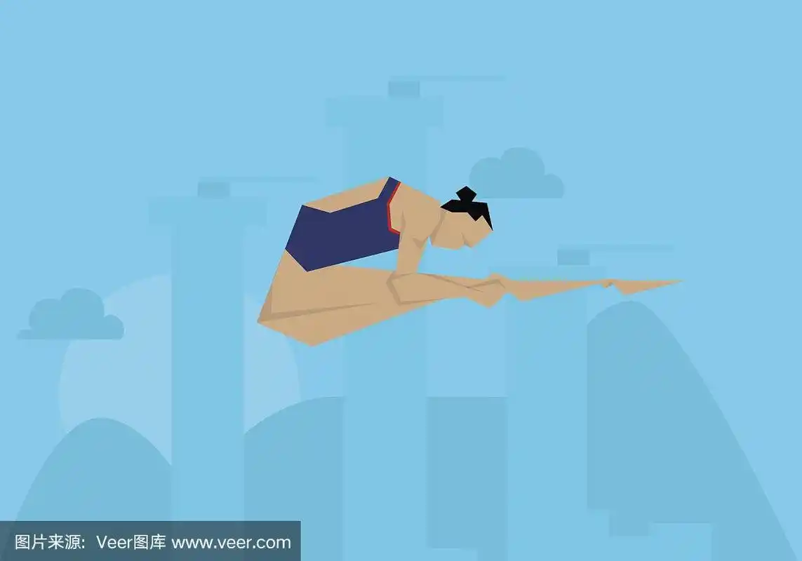 插图女子游泳运动员在跳水比赛
