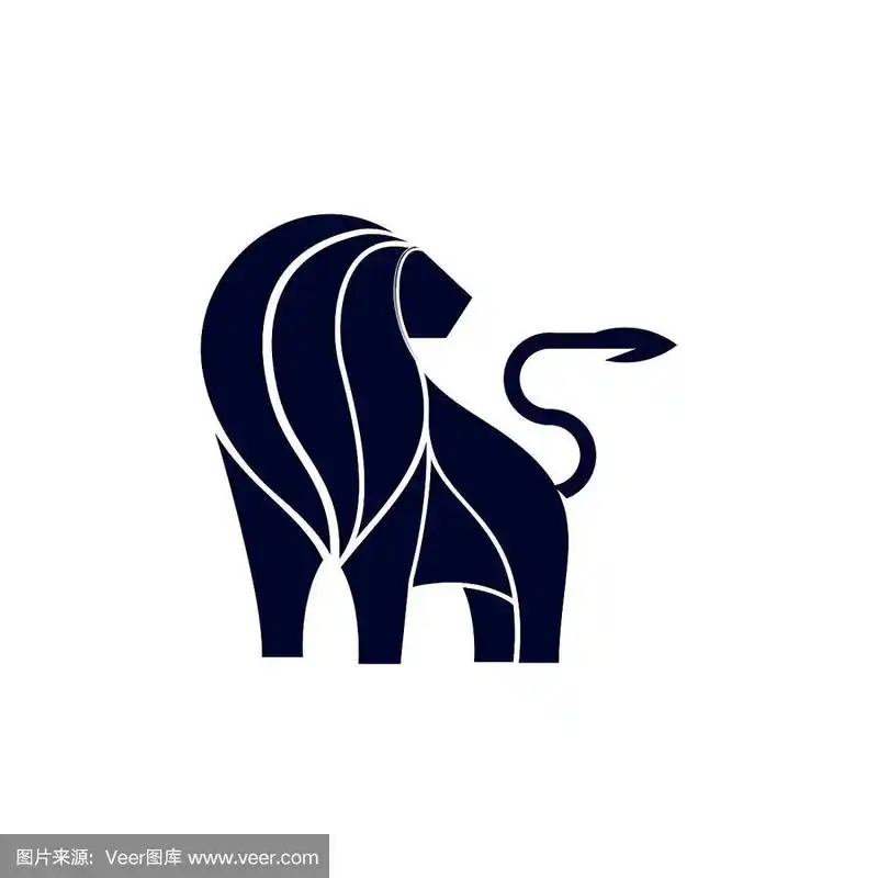 狮子剪影设计概念插图矢量模板