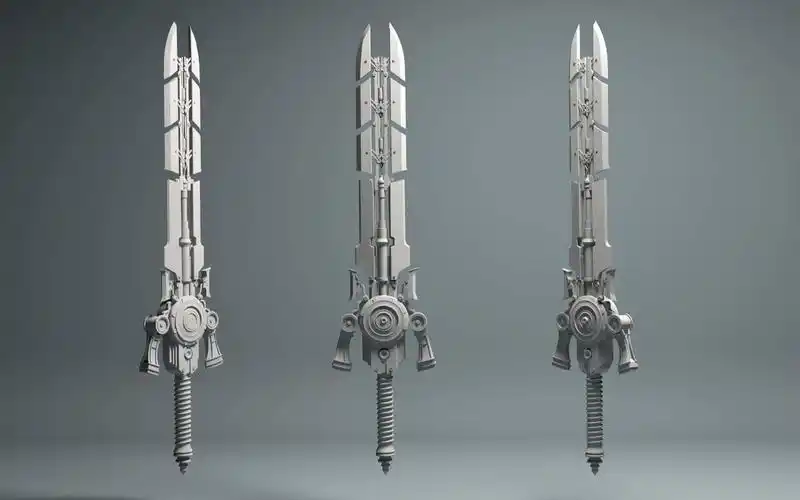 3d建模max武器建模赛博剑制作全流程