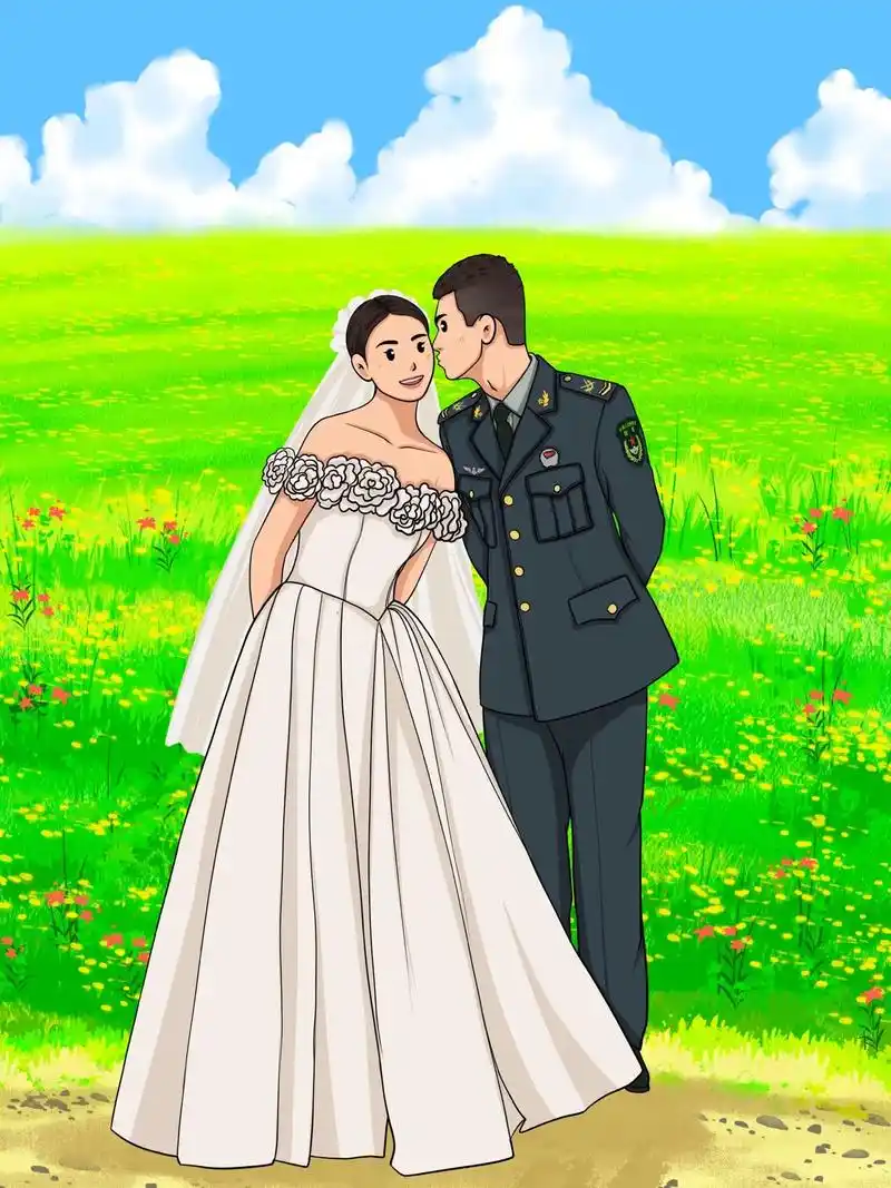 一组简笔画的军恋图#军恋异地恋 #原创 #兵哥哥 #拥 - 抖音