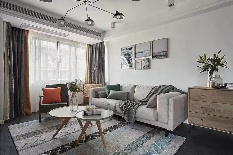 现代北欧风格装修效果图:客厅