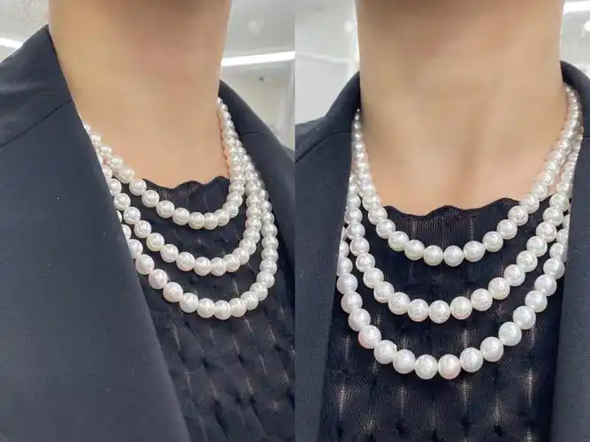 英女王同款akoya三连串珠项链