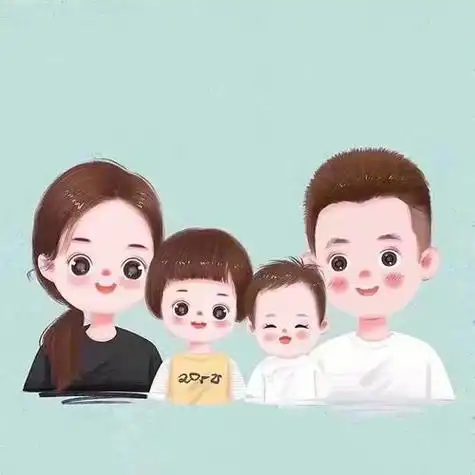 一家四口全家福头像