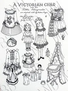 维多利亚女孩填色涂鸦换装纸娃娃换衣纸公仔paper doll