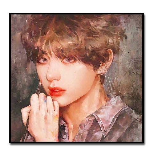 金泰亨数字油画diy防弹少年团bts客厅卧室装饰画手工生日礼物画画