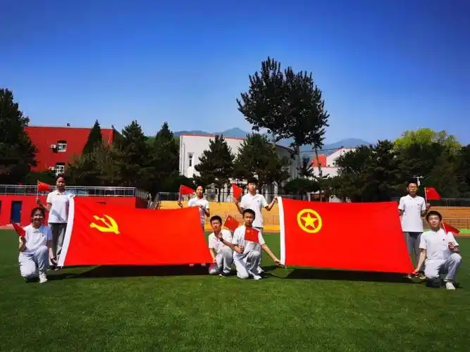 七一献礼我与党旗团旗合张影