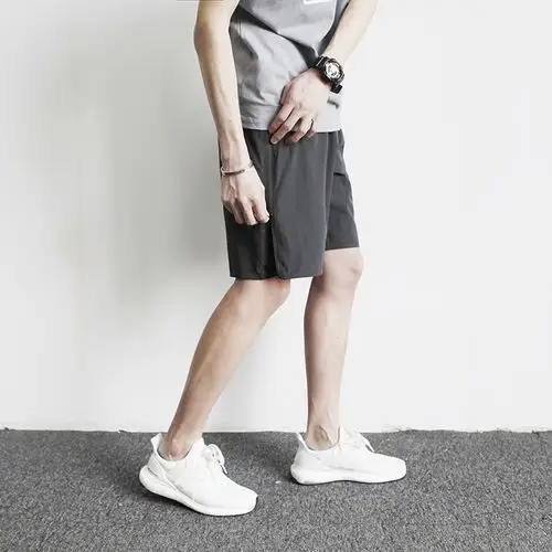 夏装新款日系复古街头工装短裤休闲短裤潮男侧边拉链松紧腰沙滩裤