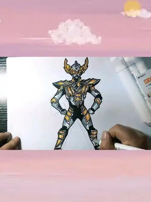 简笔画奥特曼,简笔画泰迦奥特曼教程-度小视