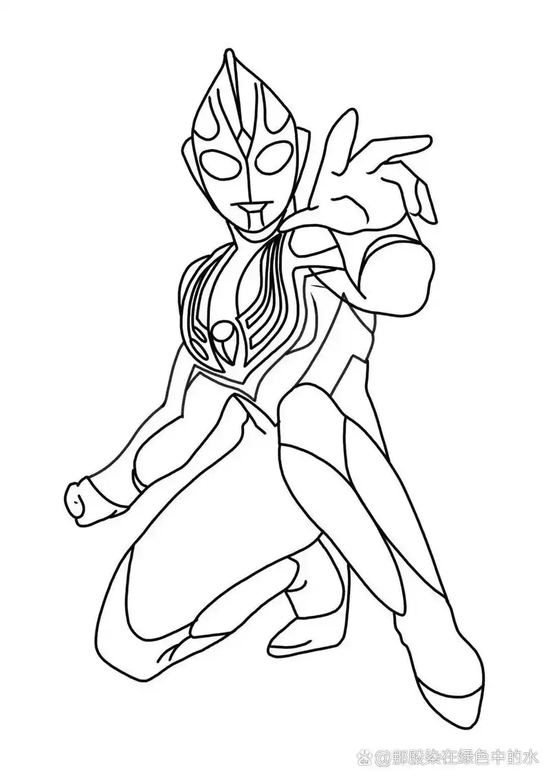 奥特曼黑白线稿,儿童简笔画