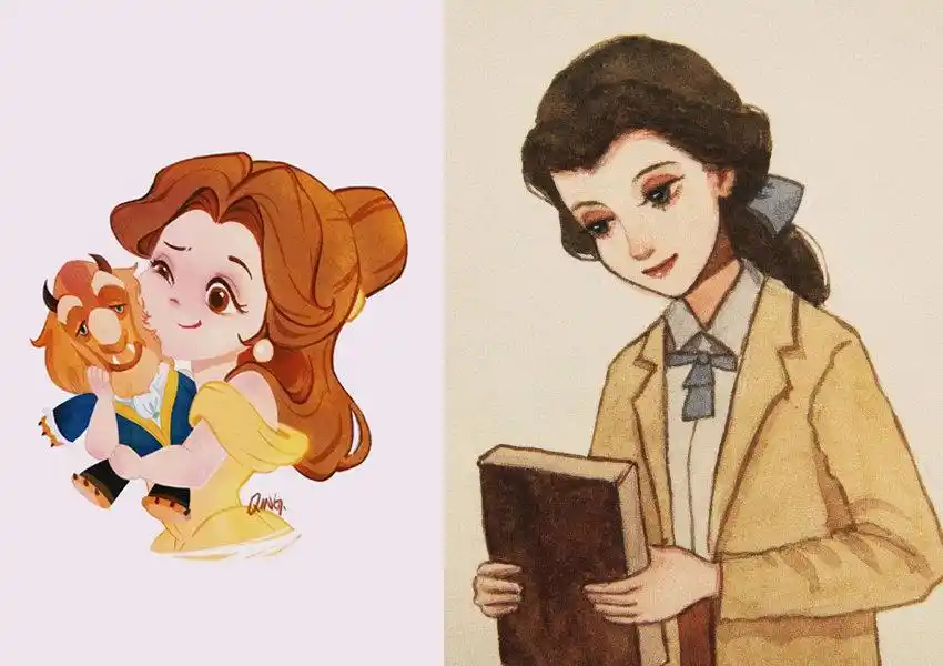 原创穿jk制服的迪士尼公主比公主装更亮丽灰姑娘秒变美少女战士