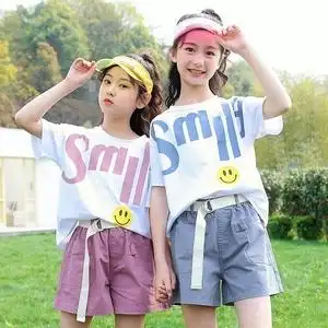 儿童姐姐妹妹亲子装姐妹装一大一小女童运动中大童短袖套装夏装洋
