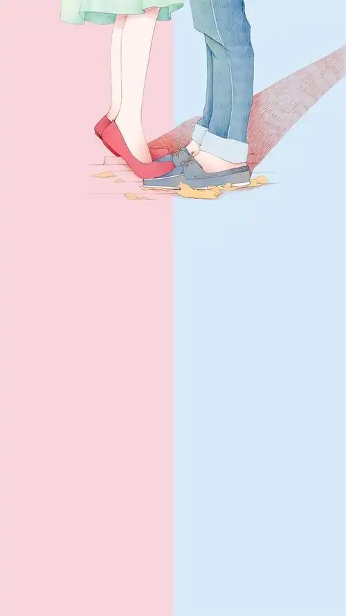 清爽分屏情侣背景高清手机壁纸