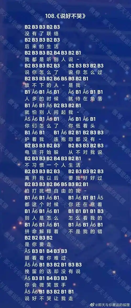 光遇说好不哭乐谱-说好不哭钢琴竖琴简谱分享-燕鹿手游网