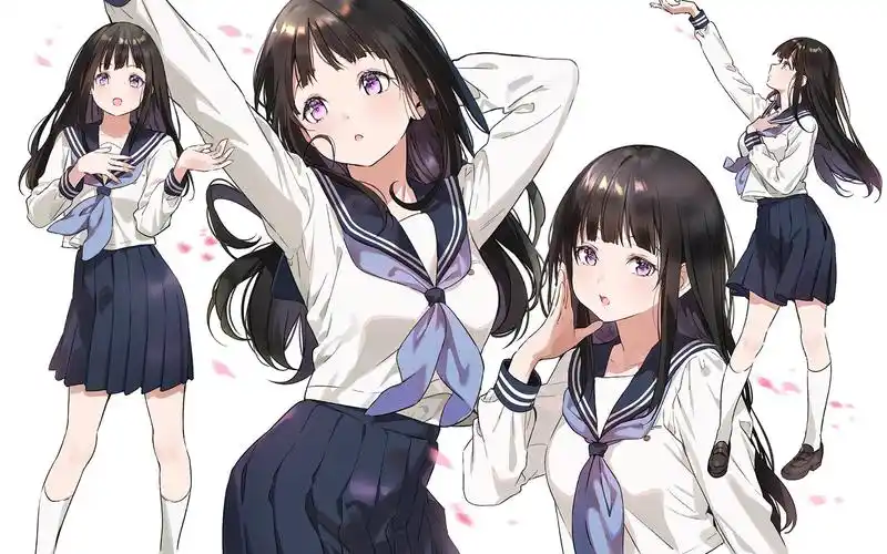 清新元气jk制服动漫美少女桌面壁纸