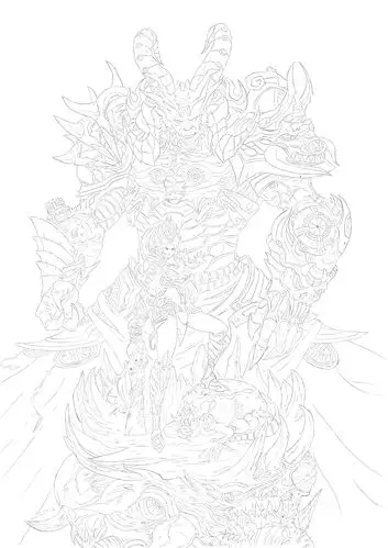 摸一个怪物线稿