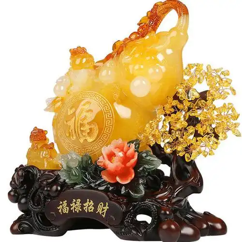 吉善缘 招财貔貅葫芦摆件 招财树工艺品家居客厅乔迁开业礼品2924