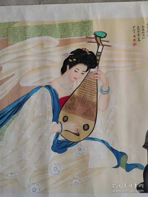 阮可龙工笔画琵琶图得自画家本人绝对保真