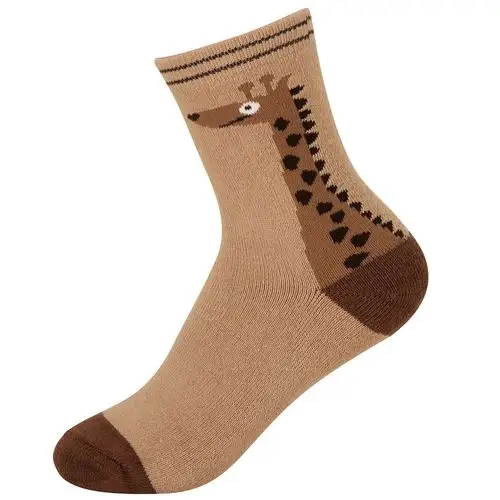 mawcha 儿童袜子男童棉袜女童袜卡通图案毛巾底加厚中筒袜子 颜色随机