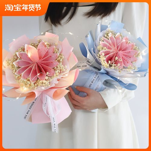 有钱花花束材料包diy手工钞票现金人民币用钱做的花束礼盒礼物