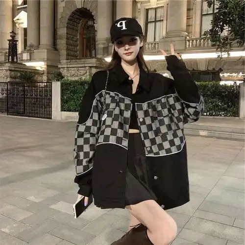 欧美高街hiphop小香风牛仔外套女ins潮秋百搭美式复古