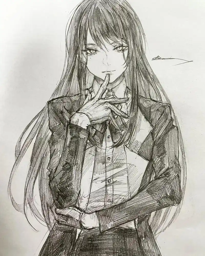 不想知道,也懒的知道.#临摹 #动漫手绘 #二次元少女 - 抖音