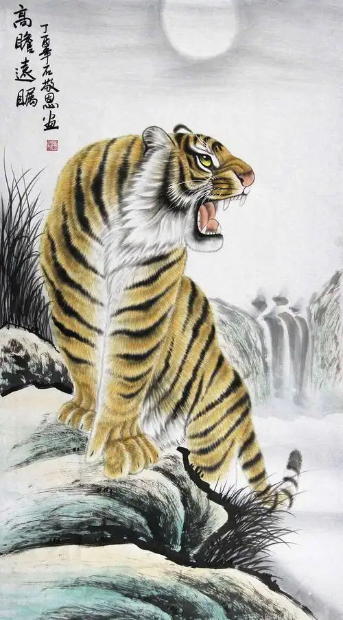 石敬恩国画鉴赏:画出老虎百态 画出了威风 画出了霸气