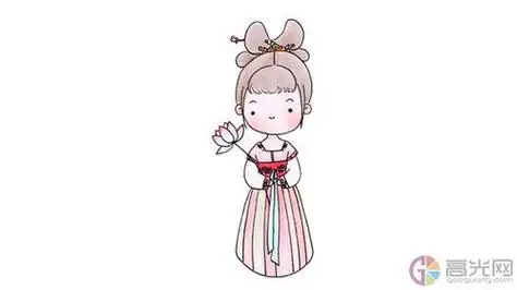 汉服女孩简笔画步骤图,汉服女孩简笔画画法步骤