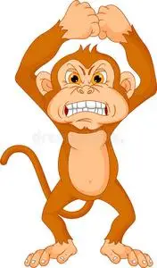 愤怒的水果愤怒的猴子卡通照片