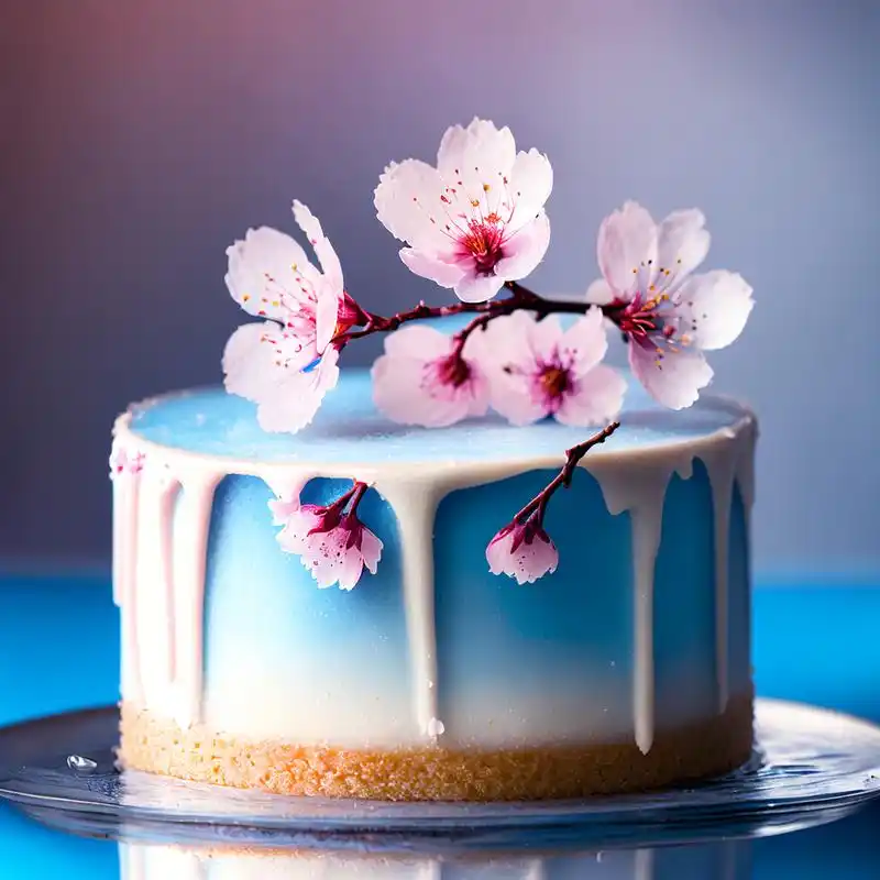 超有意境的冰皮樱花蛋糕,祝福文心一格一周年生日快乐呦!