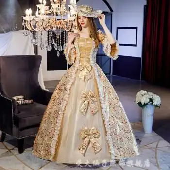 荧火仙子高档欧式宫廷礼服演出服女开场舞大裙摆春夏季仙欧洲复古表演