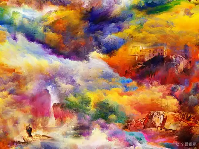彩色_白日梦_构图_抽象_涂绘_风景_想像_高清图片_全景视觉