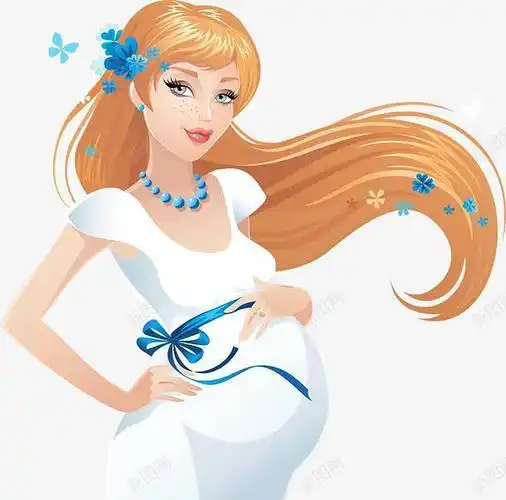 母婴海报高清素材人物准妈妈卡通卡通人物大肚子孕妇孕妈怀孕插画母亲