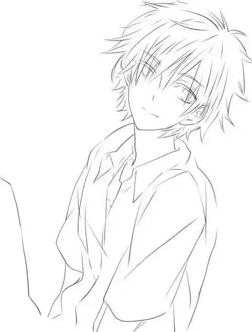 求几张动漫人物男生的素描现代的不要古代的那种哈