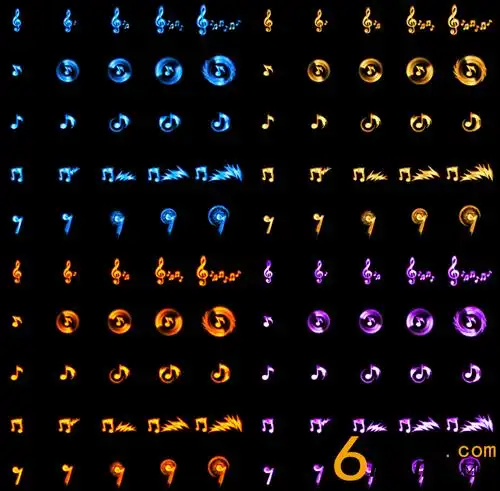 png透明格式多种音符特效图标