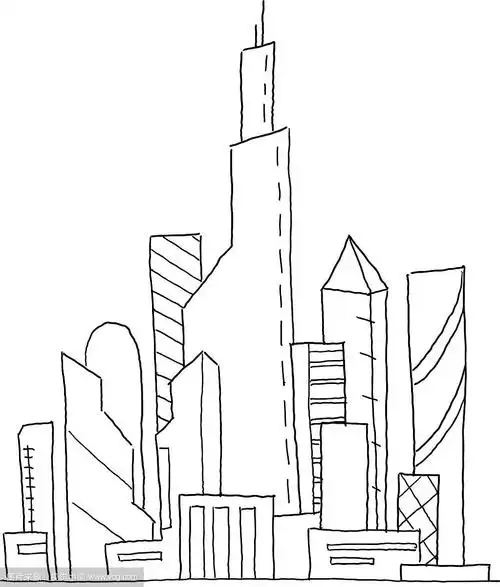 城市未来手绘草图