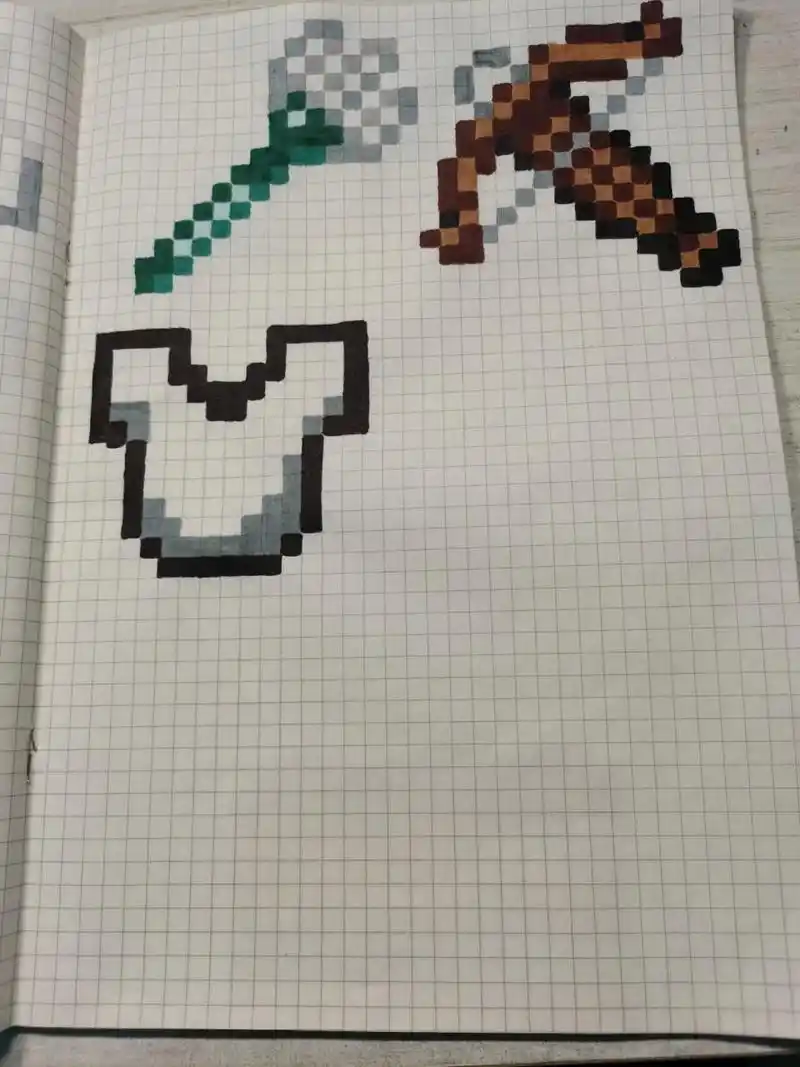 我的世界像素画,十字弩教程