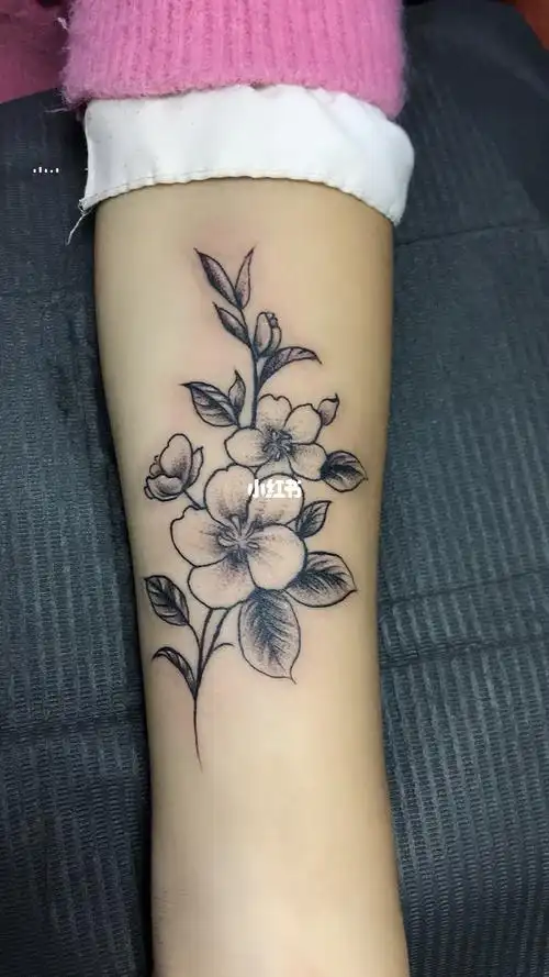 清新纹身小臂素花