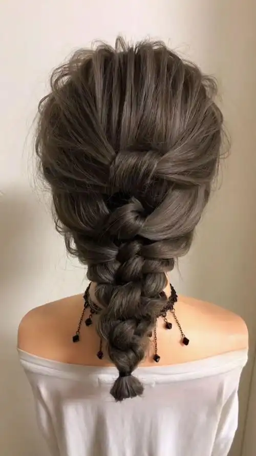 这样的一款编发,穿上裙子,显得多么的淑女啊!