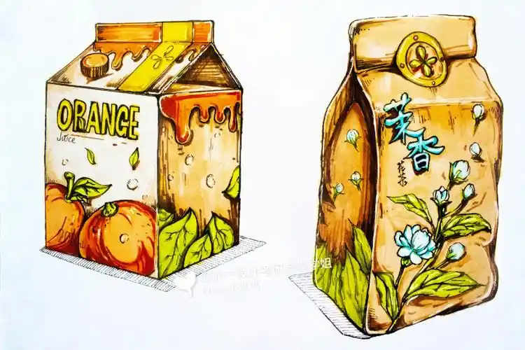 23艺术设计考研视觉传达包装设计手绘素材