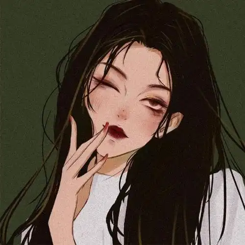 手绘高冷霸气女生头像
