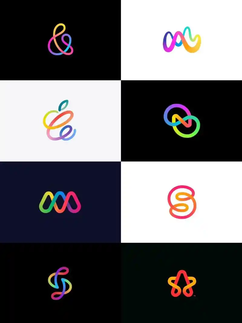 线条渐变元素logo设计.每日看一遍,提高审美,累积灵感,发 - 抖音