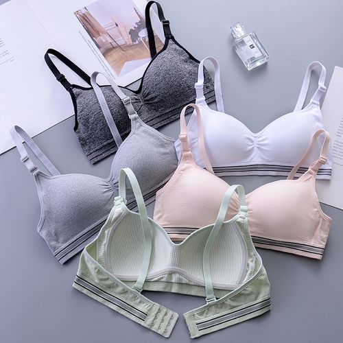 薄款文胸大胸显小无钢圈高中大学生内衣少女小胸聚拢收副乳防下垂
