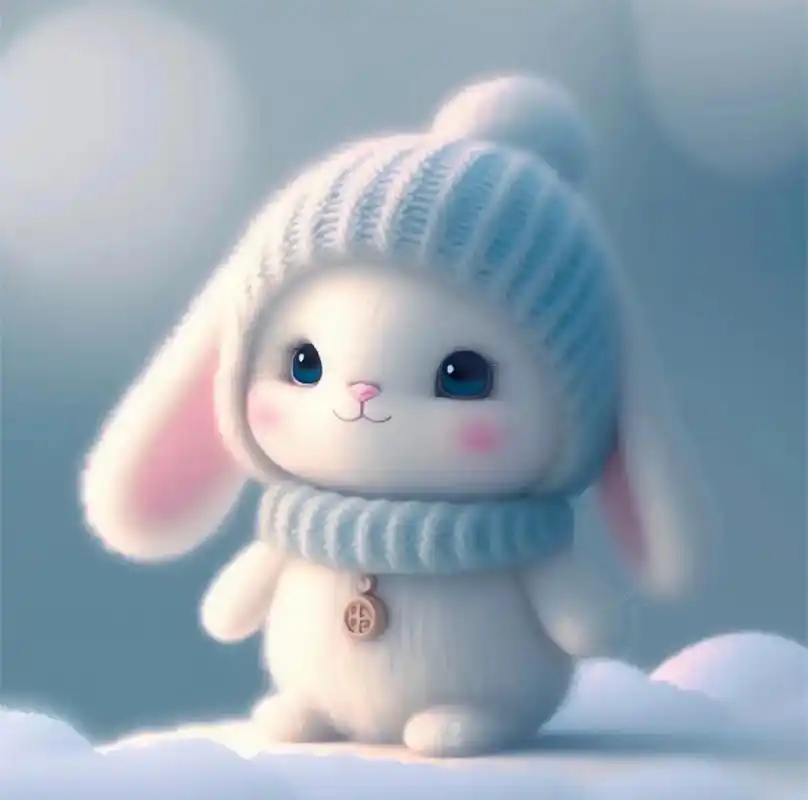 蓝色系可爱小兔子,治愈你所有不开心~#新年来了该换头像了 # - 抖音