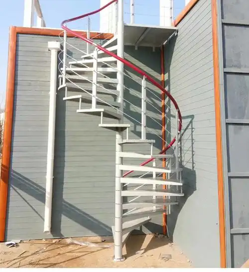 旋转楼梯室外 室外旋转不锈钢扶手防滑防锈消防铁艺整体户外家用中柱