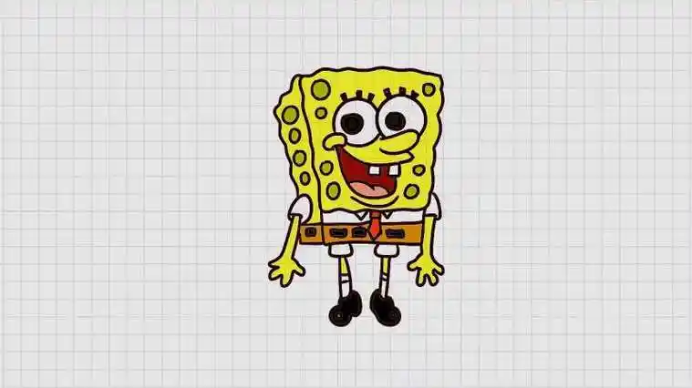 海绵宝宝之可爱的海绵宝宝特写简笔画动漫人物简笔画大全