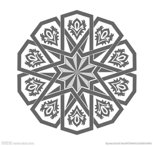 欧式圆形花纹图片