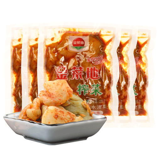 金菜地 200g*5袋榨菜块拌面下饭菜微辣小菜安徽特产