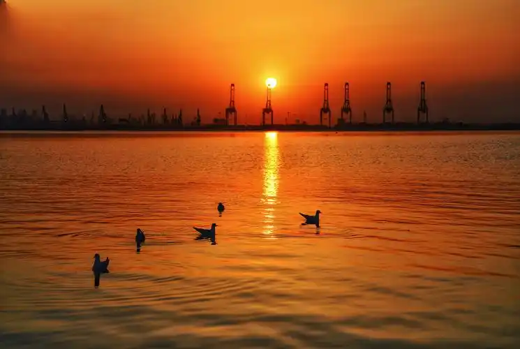 其它 令人炫目的海上日出 写美篇  季节的变化大海也展示出不一样的